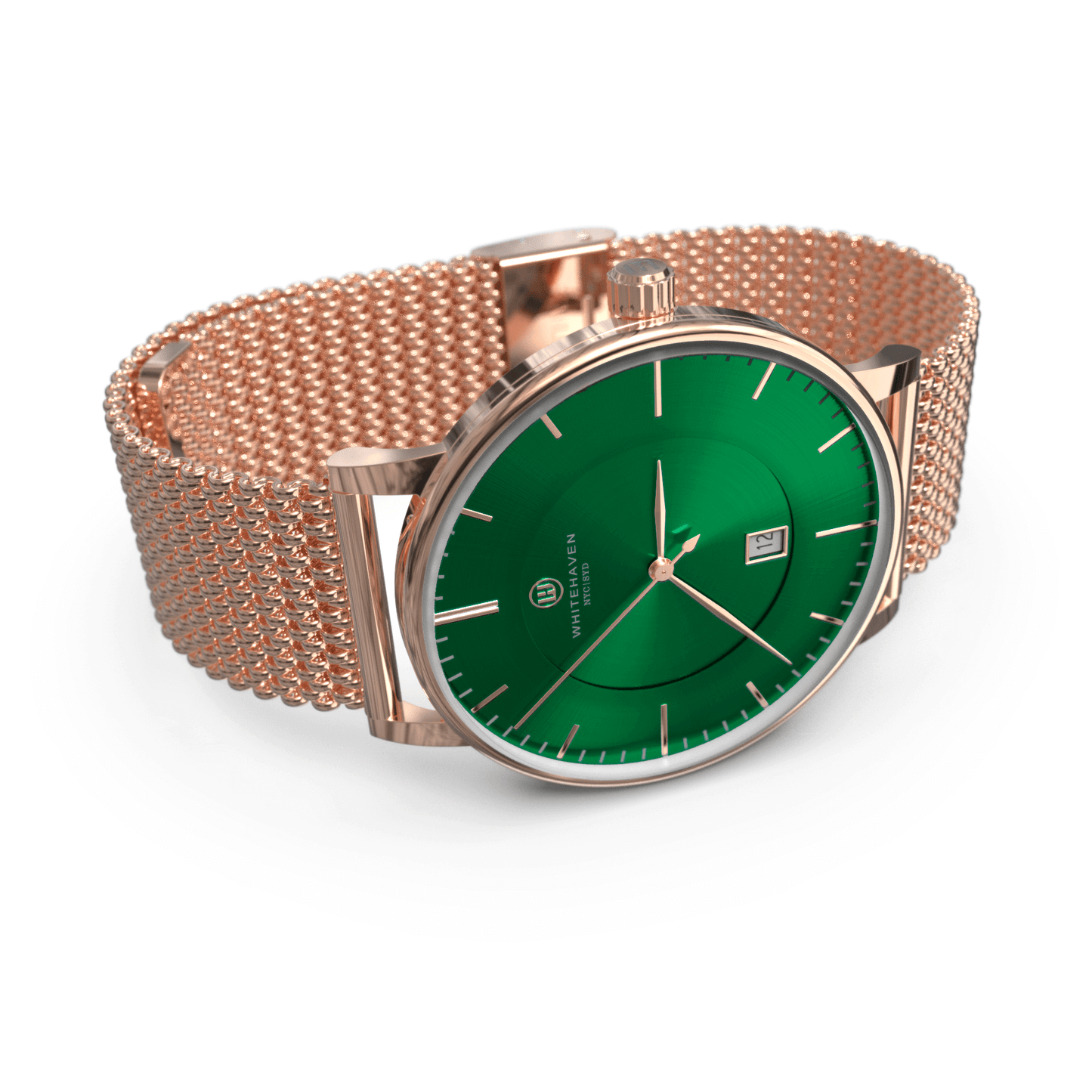 Montre Bracelet Maille Milanaise Cadrant Vert finition RoseGold