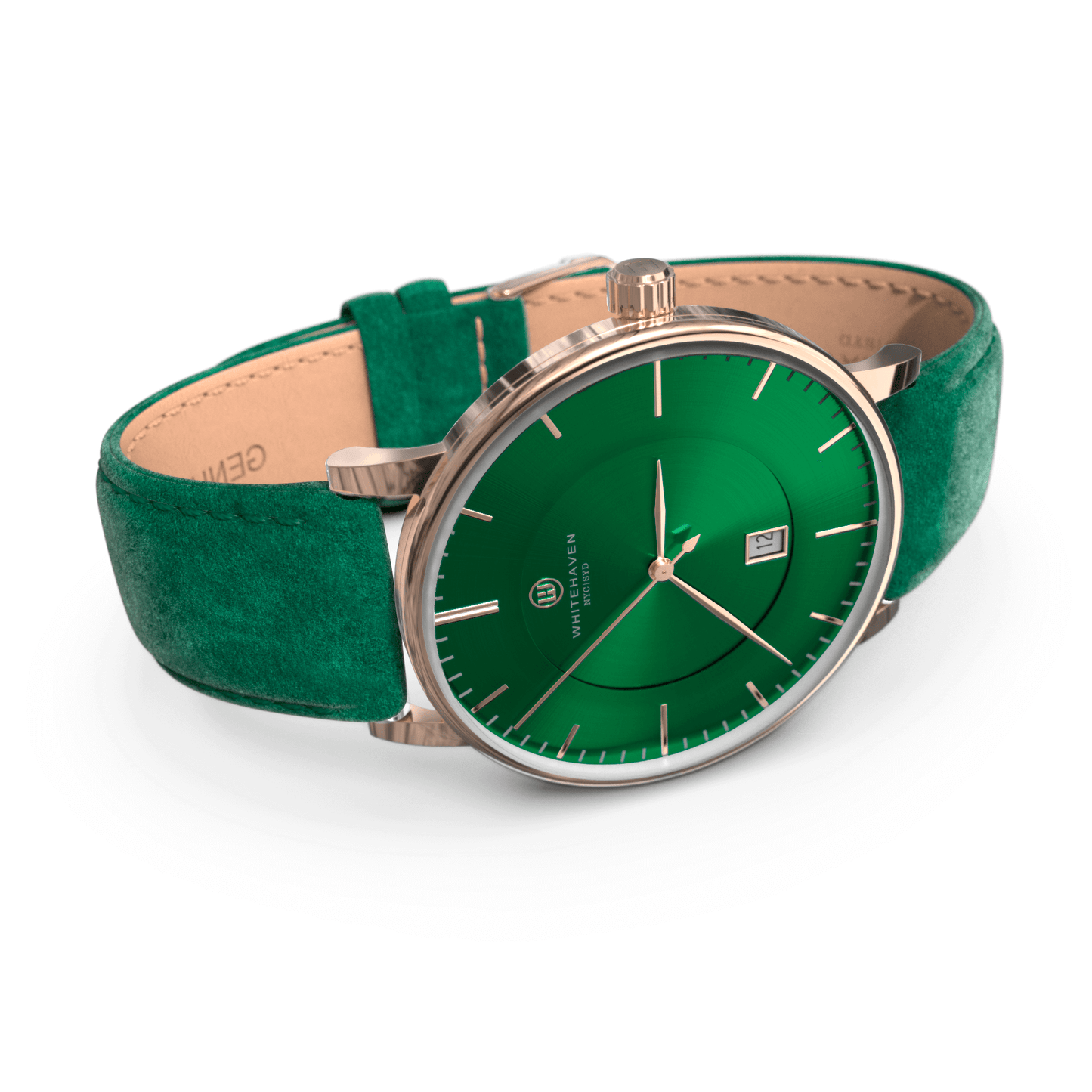 Montre pas cher / Montre élégante / Montre Mixte / Montre Intemporelle / montre à moins de 100€ / Montre 40 mm / Bracelet Daim Vert / Finitions Rose Gold / Montre couleur Vert / Montre White Haven / Daniel Wellington / montre Daniel Wellington / Cluse / montre Cluse