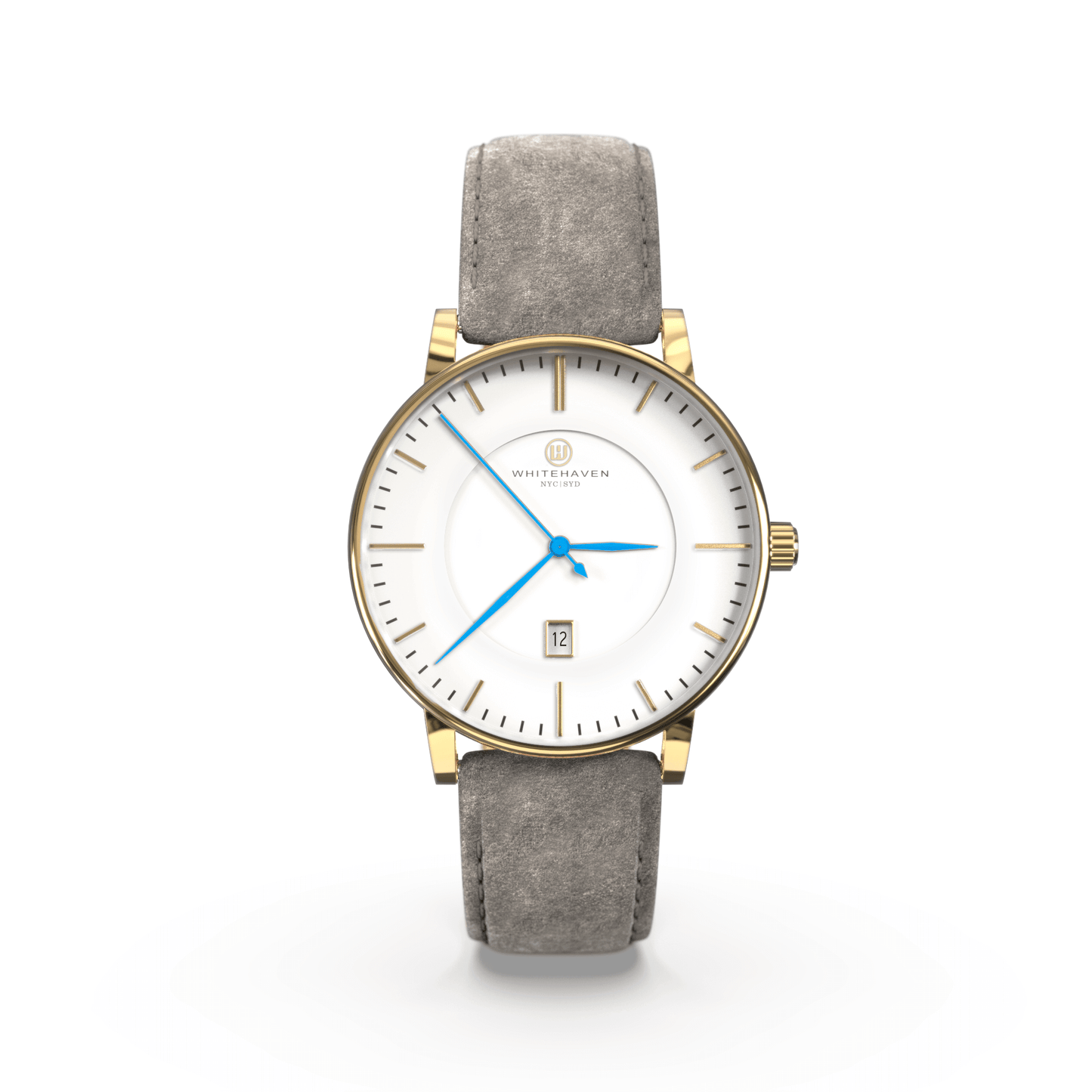 Montre pas cher / Montre élégante / Montre Mixte / Montre Intemporelle / montre à moins de 100€ / Montre 40 mm / Bracelet Daim Gris Pale / Finitions Gold / Montre couleur Blanc / Montre couleur Blanc aiguilles bleues / Montre aiguilles Bleues / Montre White Haven / Daniel Wellington / montre Daniel Wellington / Cluse / montre Cluse