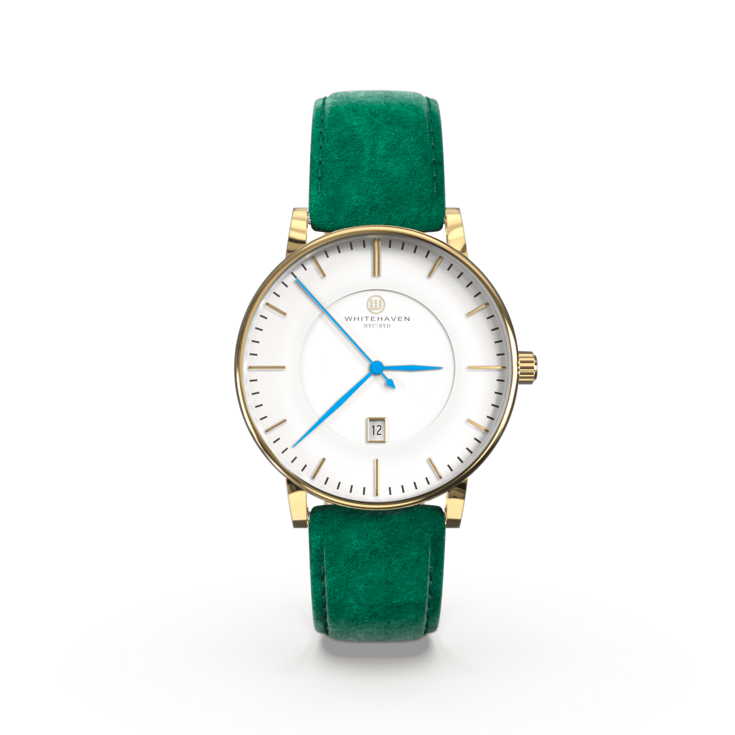 Montre pas cher / Montre élégante / Montre Mixte / Montre Intemporelle / montre à moins de 100€ / Montre 40 mm / Bracelet Daim Vert / Finitions Gold / Montre couleur Blanc / Montre couleur Blanc aiguilles bleues / Montre aiguilles Bleues / Montre White Haven / Daniel Wellington / montre Daniel Wellington / Cluse / montre Cluse