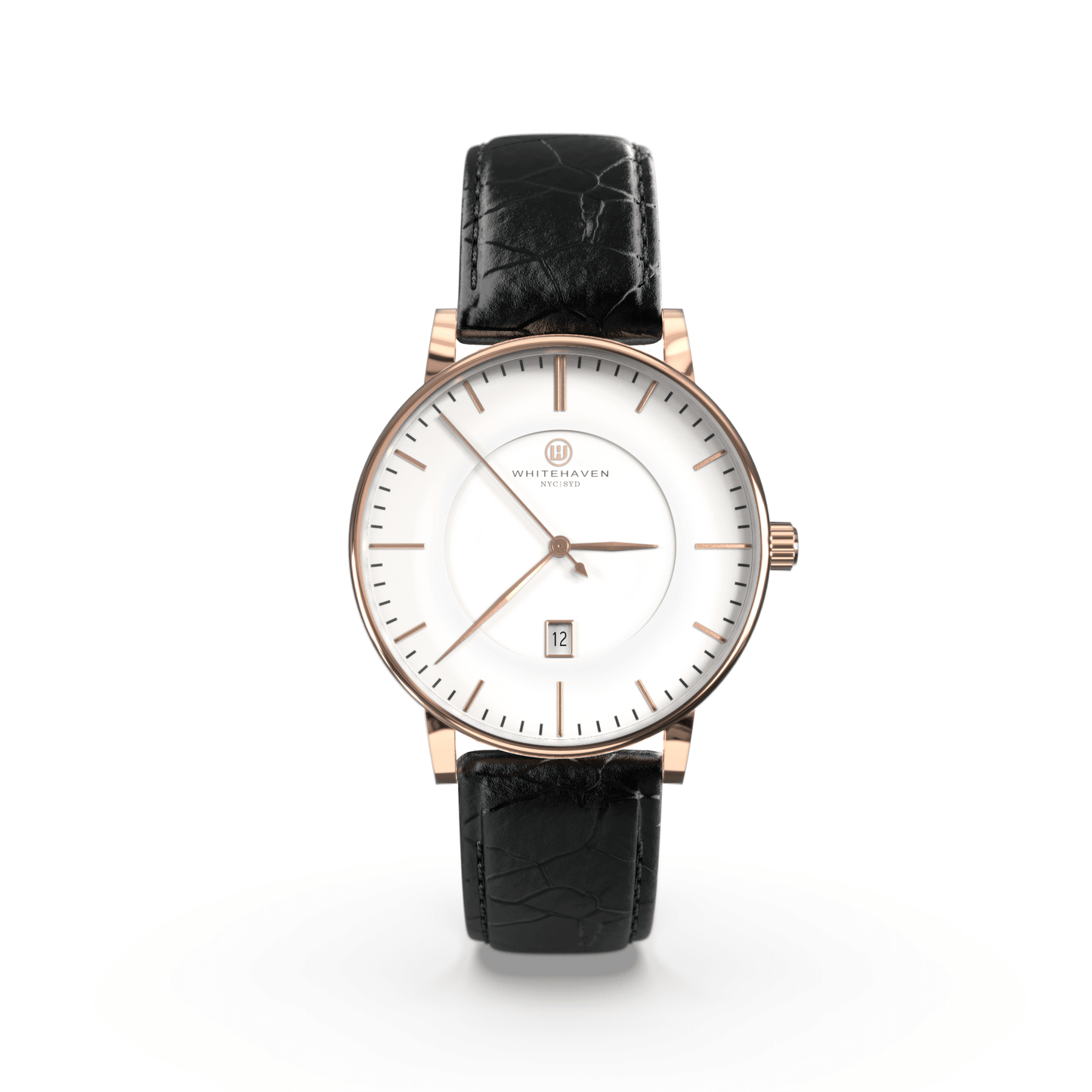 Montre pas cher / Montre élégante / Montre Mixte / Montre Intemporelle / montre à moins de 100€ / Montre 40 mm / Bracelet Cuir Croco Noir / Finitions Rose Gold / Montre couleur Blanc / Montre White Haven / Daniel Wellington / montre Daniel Wellington / Cluse / montre Cluse 