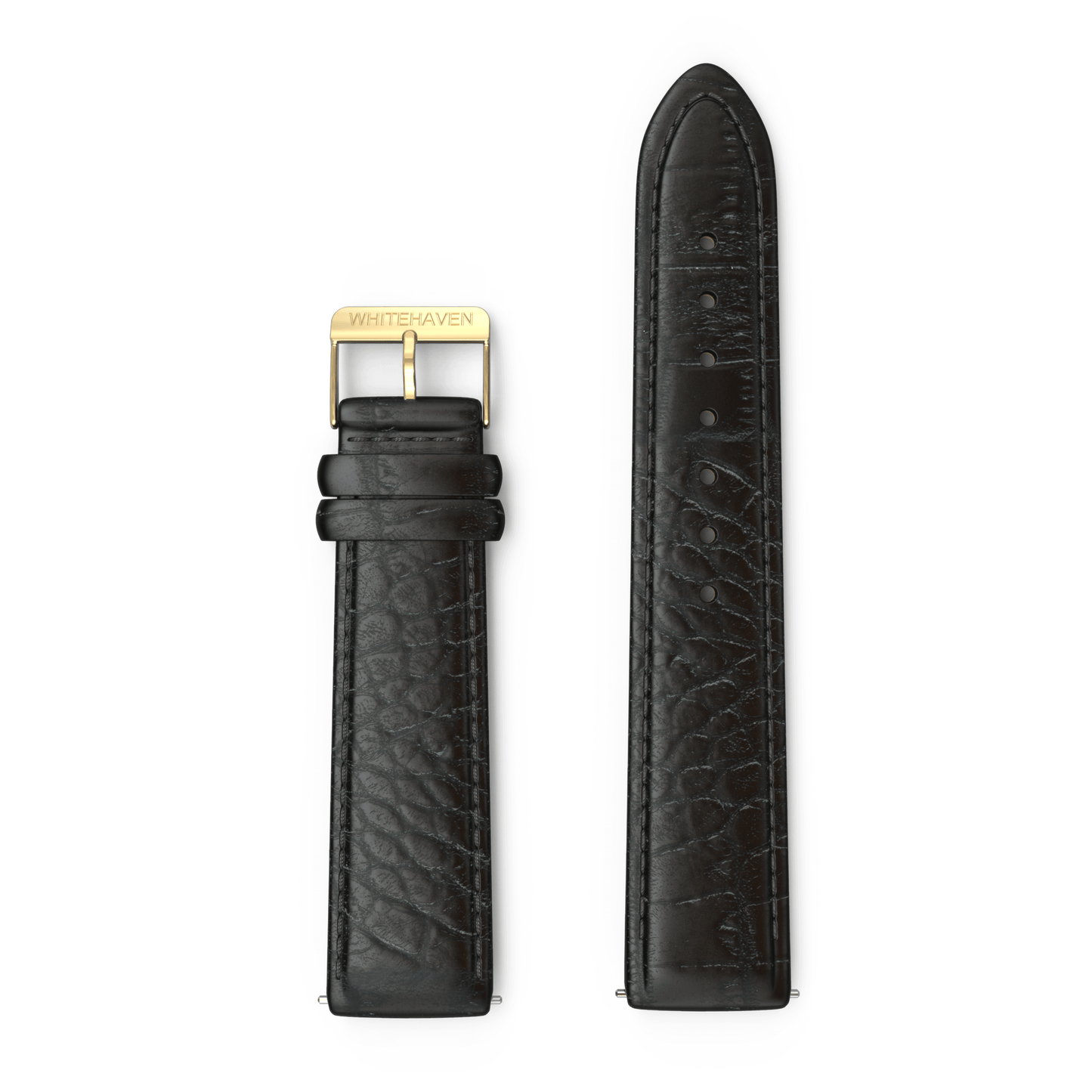 Bracelet CuirCroco Noir finition Gold