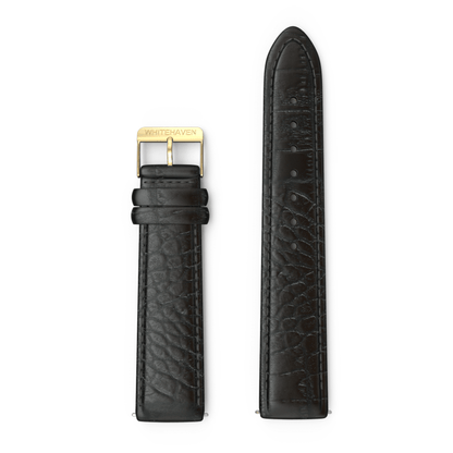 Bracelet CuirCroco Noir finition Gold