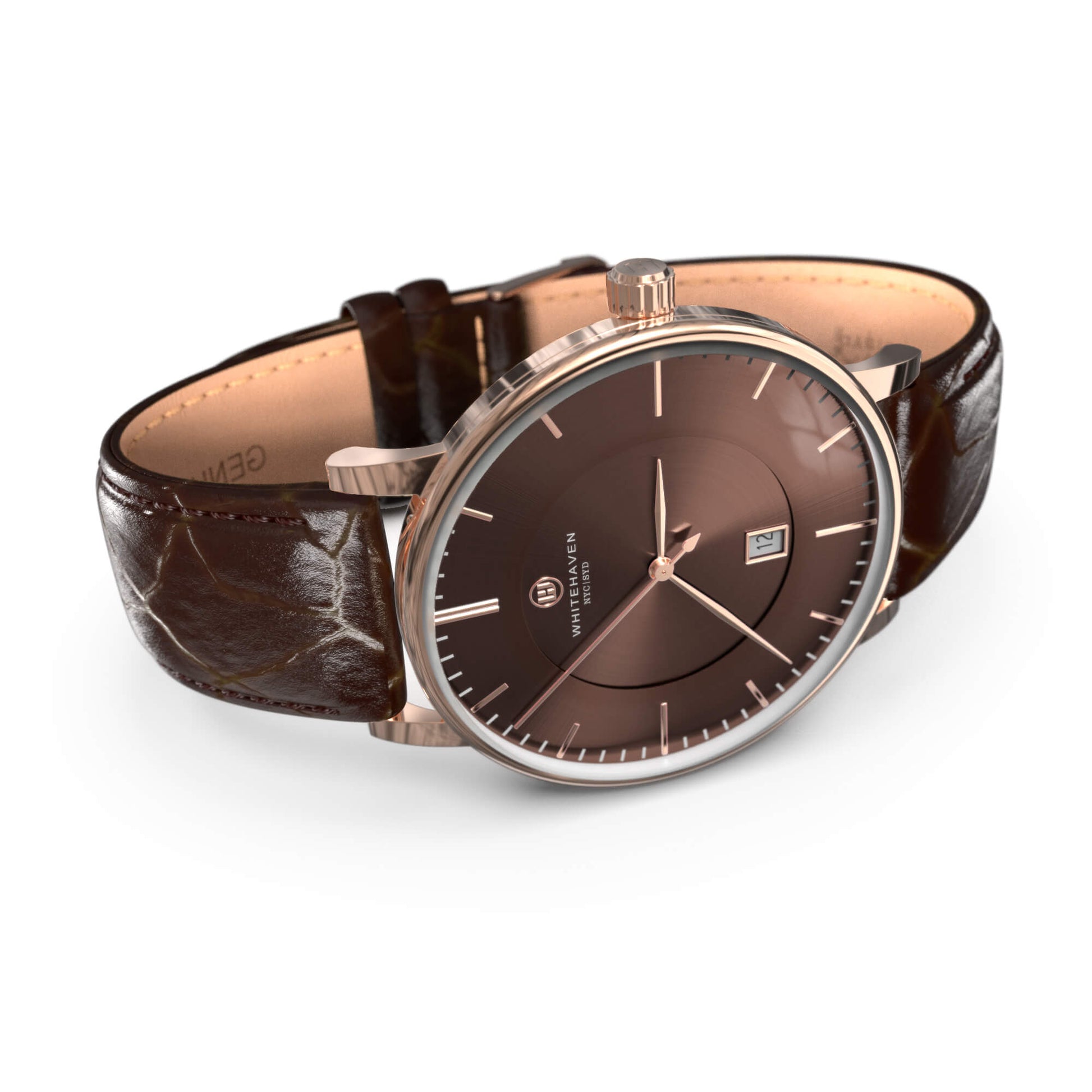 Montre pas cher / Montre élégante / Montre Mixte / Montre Intemporelle / montre à moins de 100€ / Montre 40 mm / Bracelet Cuir Croco Marron / Finitions Rose Gold / Montre couleur Rose Gold / Montre White Haven / Daniel Wellington / montre Daniel Wellington / Cluse / montre Cluse