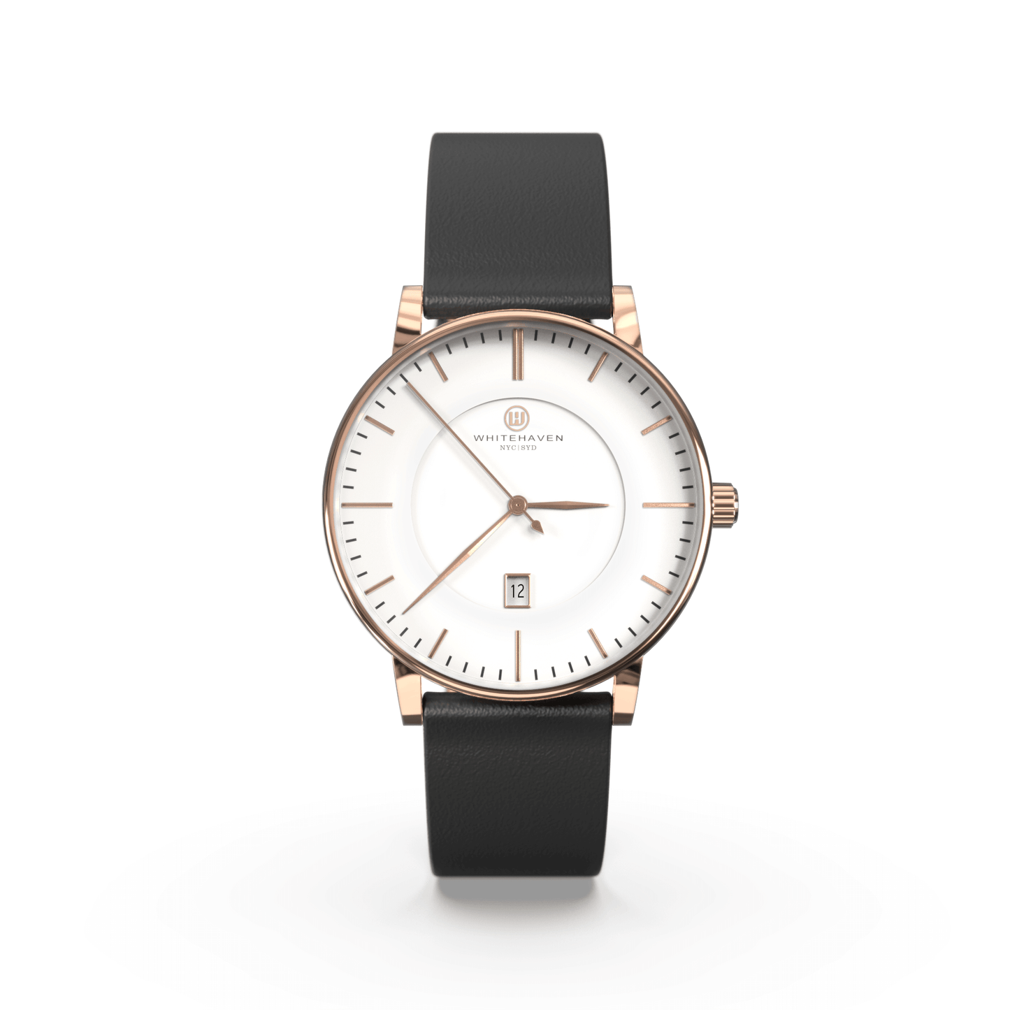 Montre pas cher / Montre élégante / Montre Mixte / Montre Intemporelle / Montre 40 mm / Cuir Uni / Finitions Rose Gold / Couleur Blanc / Montre White Haven