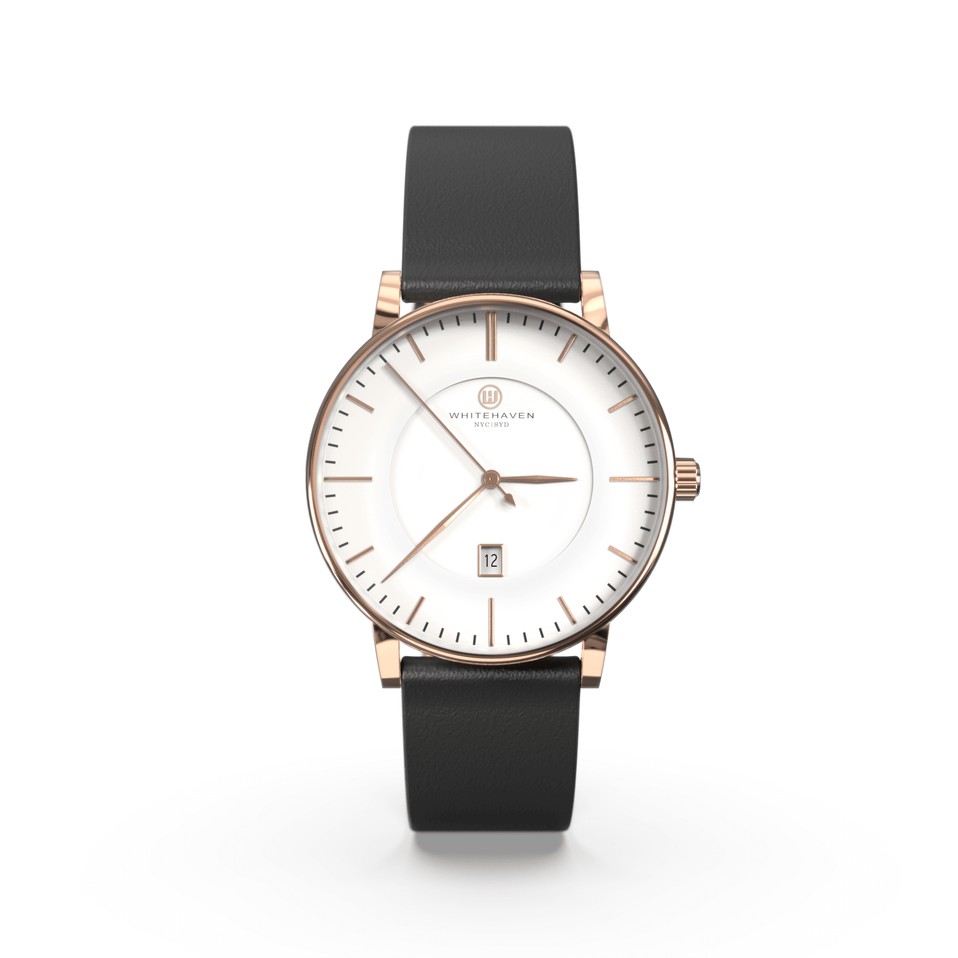 Montre pas cher / Montre élégante / Montre Mixte / Montre Intemporelle / Montre 40 mm / Cuir Uni / Finitions Rose Gold / Couleur Blanc / Montre White Haven
