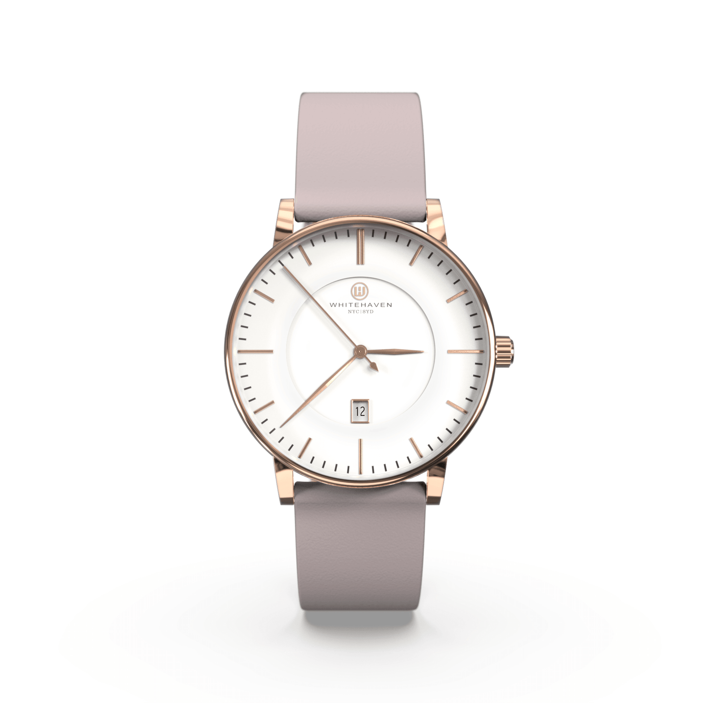 Montre pas cher / Montre élégante / Montre Mixte / Montre Intemporelle / Montre 40 mm / Cuir Uni / Finitions Rose Gold / Couleur Blanc / Montre White Haven