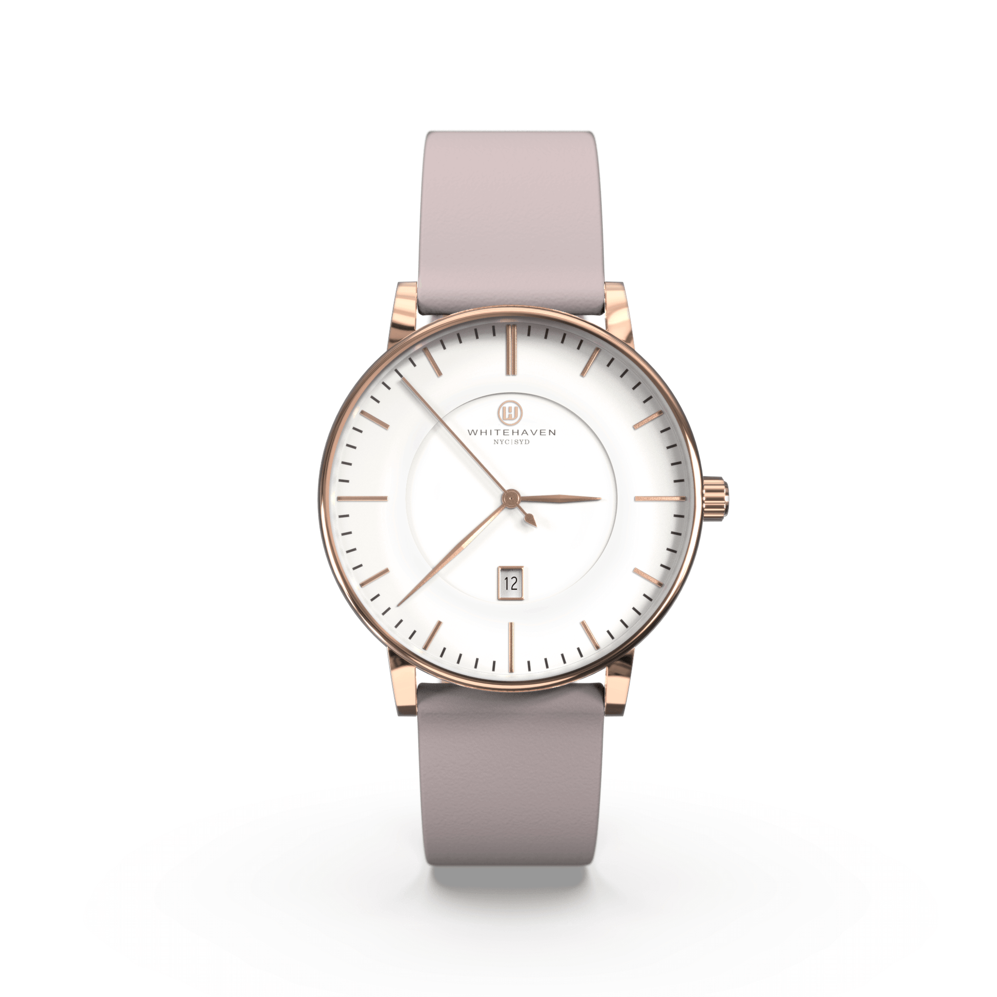 Montre pas cher / Montre élégante / Montre Mixte / Montre Intemporelle / Montre 40 mm / Cuir Uni / Finitions Rose Gold / Couleur Blanc / Montre White Haven