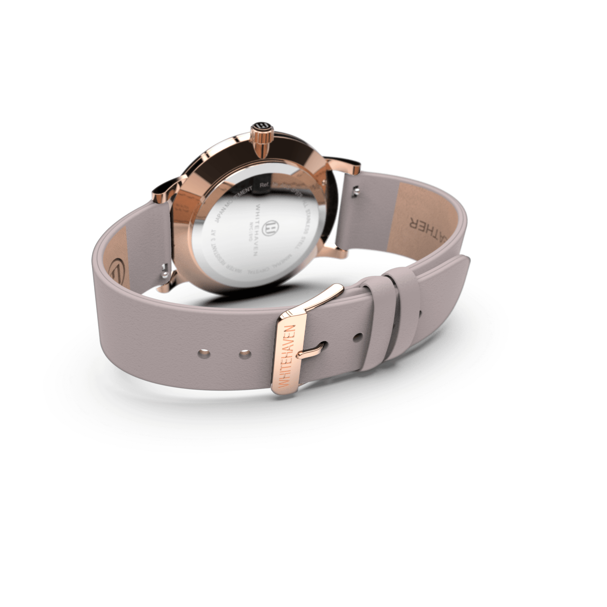 Montre pas cher / Montre élégante / Montre Mixte / Montre Intemporelle / Montre 40 mm / Cuir Uni / Finitions Rose Gold / Couleur Blanc / Montre White Haven