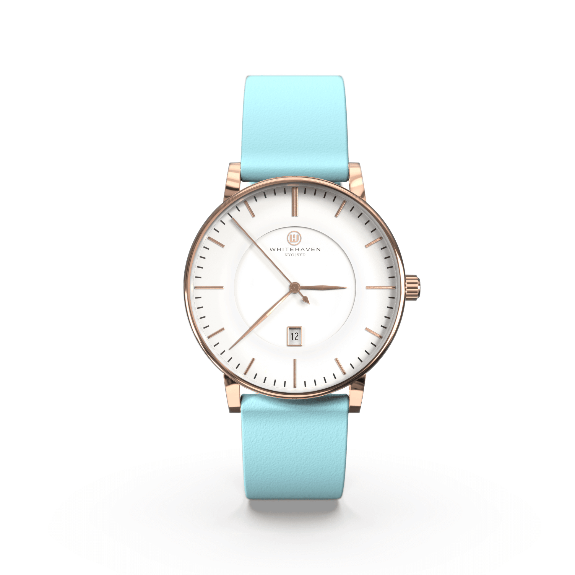 Montre pas cher / Montre élégante / Montre Mixte / Montre Intemporelle / Montre 40 mm / Cuir Uni / Finitions Rose Gold / Couleur Blanc / Montre White Haven