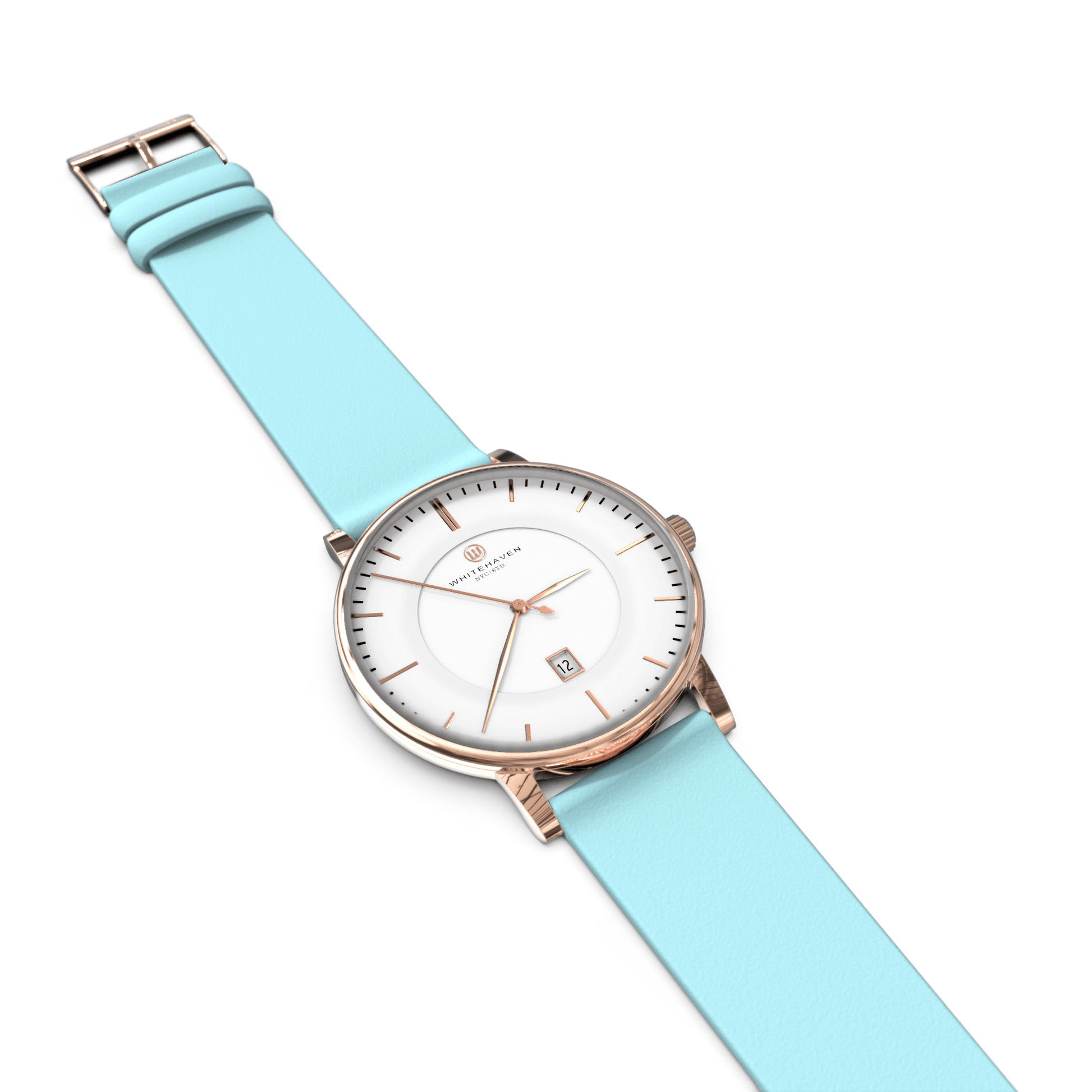 Montre pas cher / Montre élégante / Montre Mixte / Montre Intemporelle / Montre 40 mm / Cuir Uni / Finitions Rose Gold / Couleur Blanc / Montre White Haven
