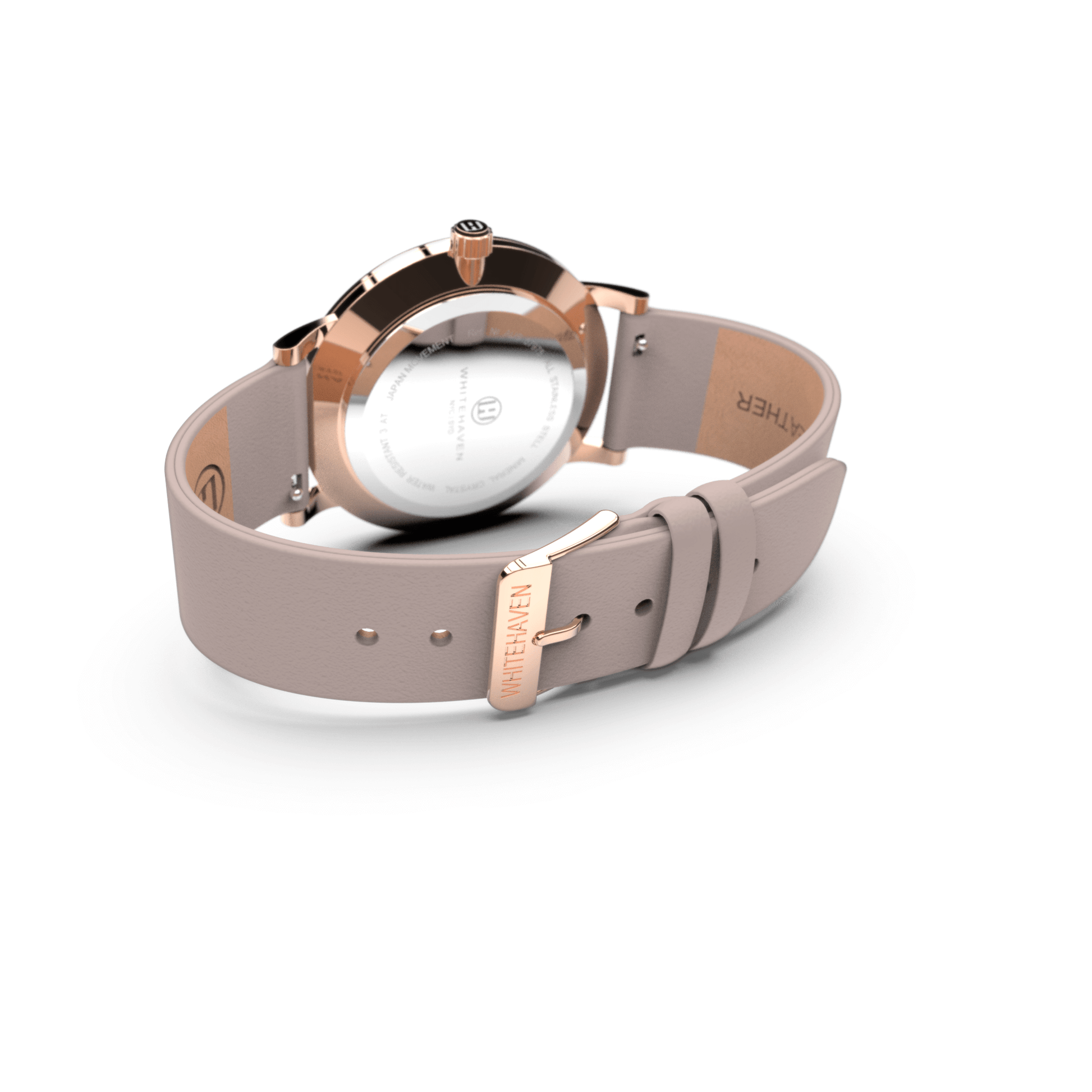 Montre pas cher / Montre élégante / Montre Mixte / Montre Intemporelle / Montre 40 mm / Cuir Uni / Finitions Rose Gold / Couleur Blanc / Montre White Haven