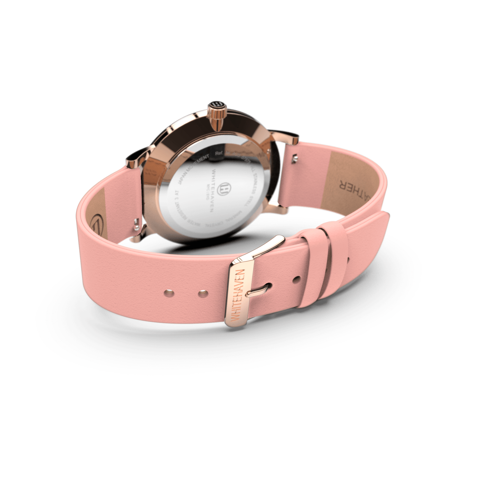 Montre pas cher / Montre élégante / Montre Mixte / Montre Intemporelle / Montre 40 mm / Cuir Uni / Finitions Rose Gold  / Couleur Blanc / Montre White Haven