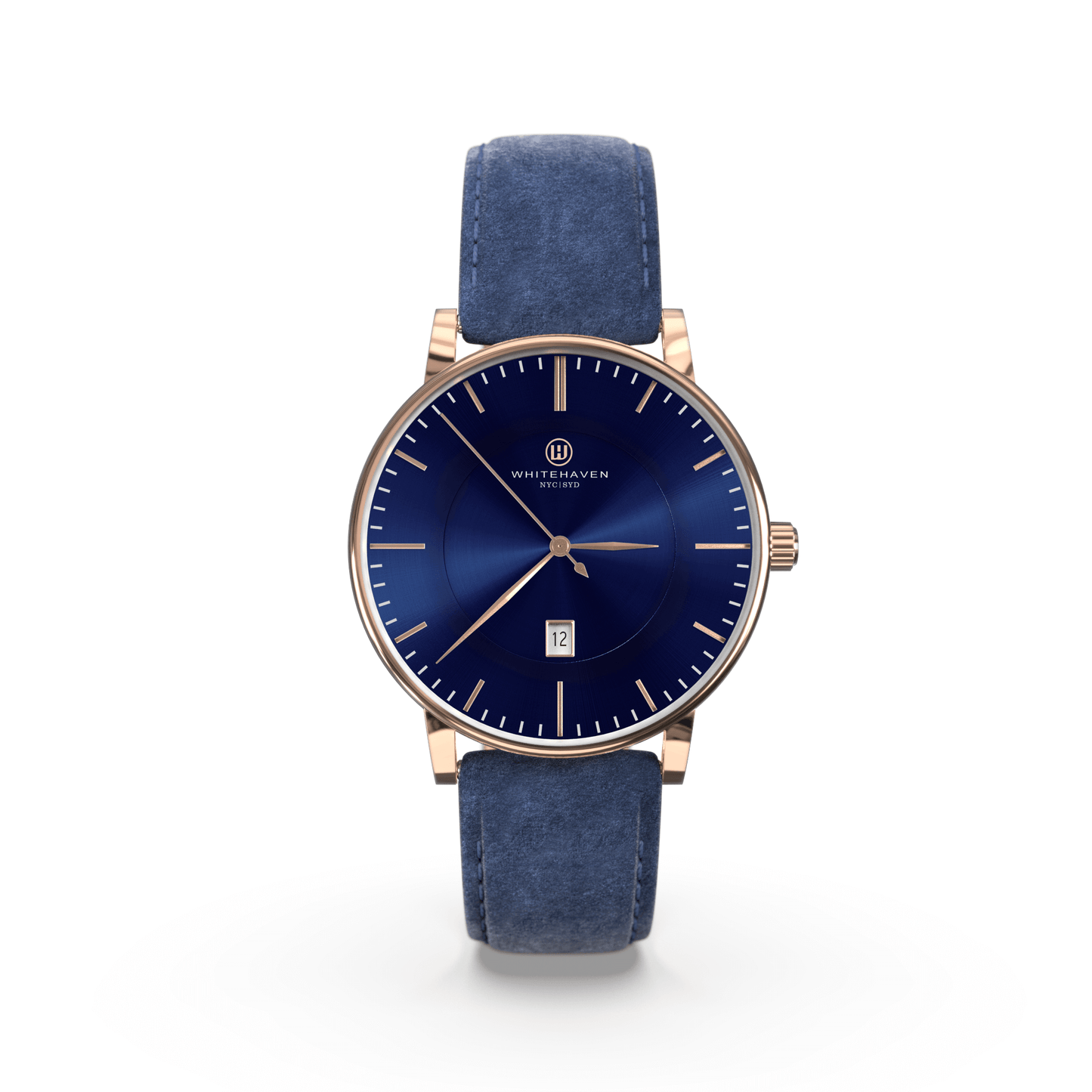 Montre pas cher / Montre élégante / Montre Mixte / Montre Intemporelle / montre à moins de 100€ / Montre 40 mm / Bracelet Daim Bleu /Finitions Rose Gold / Montre couleur Bleu / Montre White Haven / Daniel Wellington / montre Daniel Wellington / Cluse / montre Cluse 