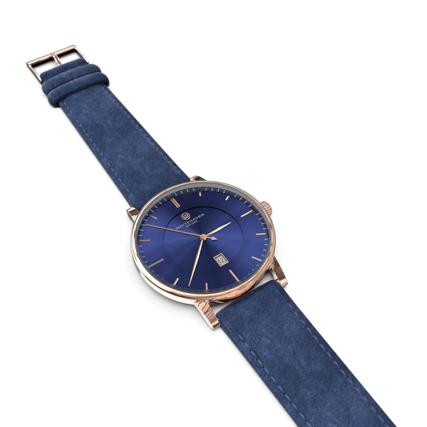 Montre pas cher / Montre élégante / Montre Mixte / Montre Intemporelle / montre à moins de 100€ / Montre 40 mm / Bracelet Daim Bleu /Finitions Rose Gold / Montre couleur Bleu / Montre White Haven / Daniel Wellington / montre Daniel Wellington / Cluse / montre Cluse 