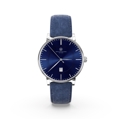 Montre pas cher / Montre élégante / Montre Mixte / Montre Intemporelle / montre à moins de 100€ / Montre 40 mm / Bracelet Daim Bleu / Finitions Argent / Montre couleur Bleu / Montre White Haven / Daniel Wellington / montre Daniel Wellington / Cluse / montre Cluse 