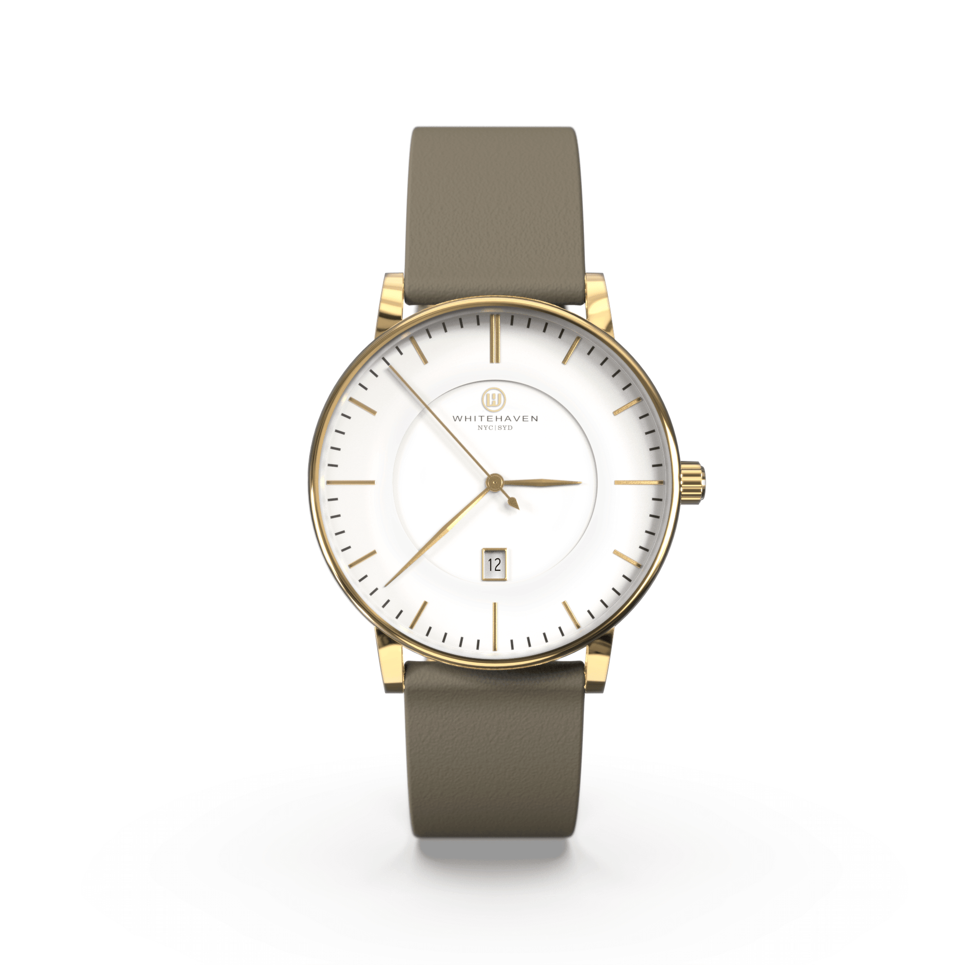 Montre pas cher / Montre élégante / Montre Mixte / Montre Intemporelle / Montre 40 mm / Cuir Uni / Finitions Gold / Couleur Blanc / Montre White Haven
