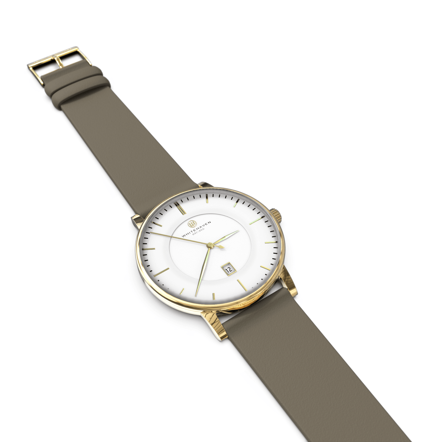 Montre pas cher / Montre élégante / Montre Mixte / Montre Intemporelle / Montre 40 mm / Cuir Uni / Finitions Gold / Couleur Blanc / Montre White Haven