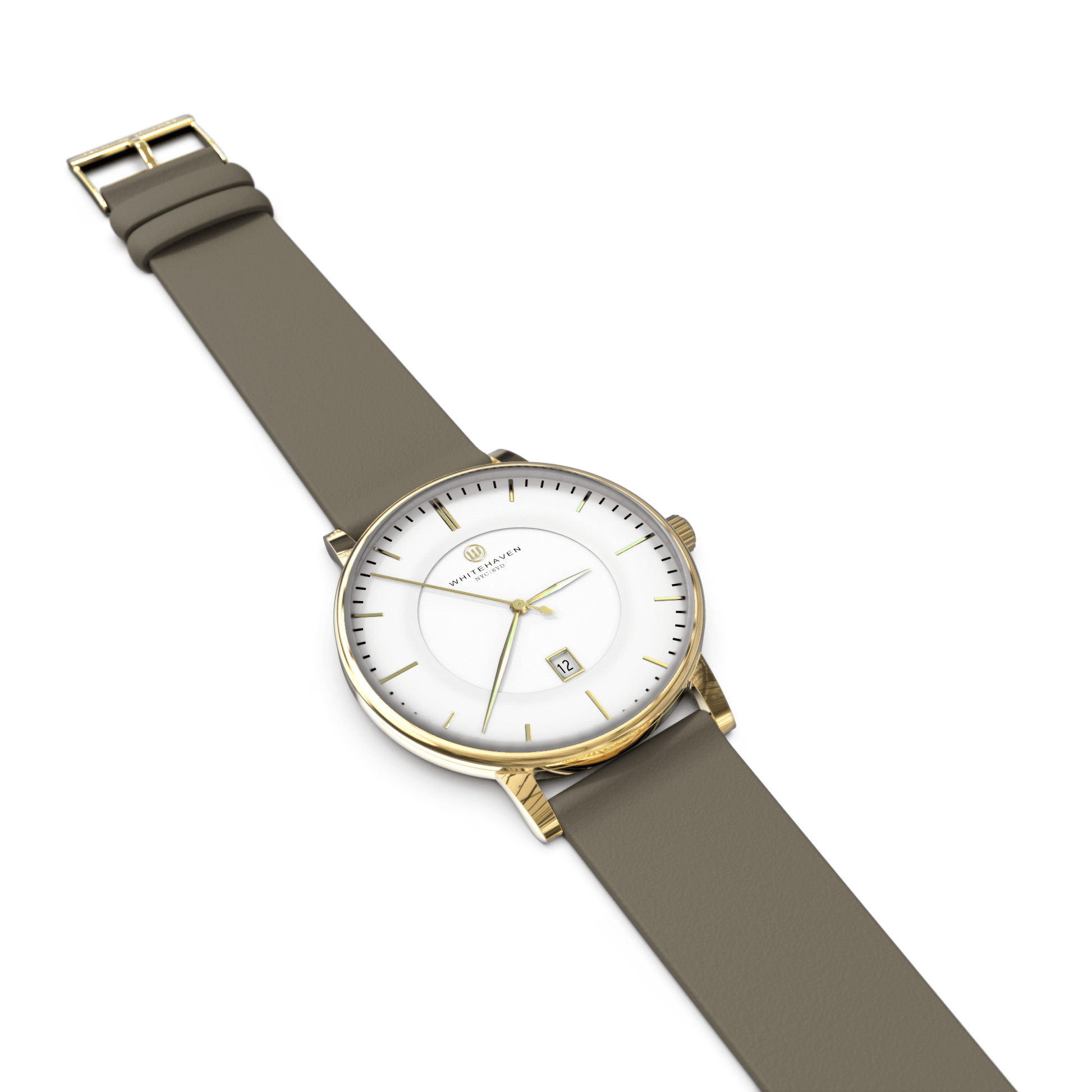 Montre pas cher / Montre élégante / Montre Mixte / Montre Intemporelle / Montre 40 mm / Cuir Uni / Finitions Gold / Couleur Blanc / Montre White Haven