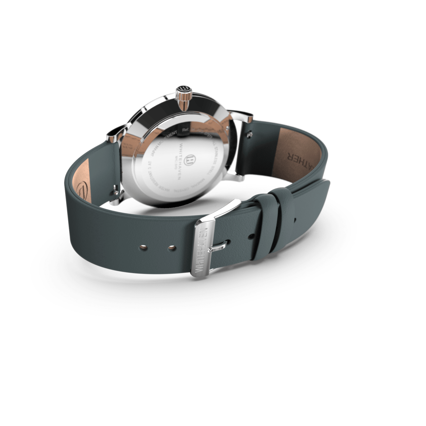 Montre pas cher / Montre élégante / Montre Mixte / Montre Intemporelle / Montre 40 mm / Bracelet Cuir / Bracelet Cuir Gris / Finitions Argent / Couleur Gris / Montre White Haven