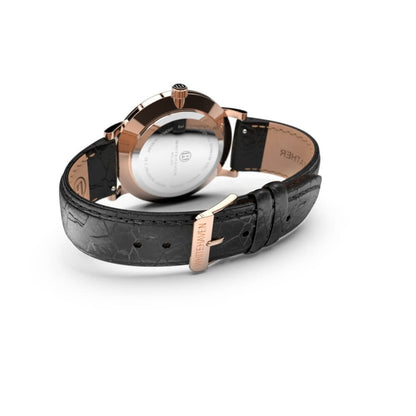 Montre pas cher / Montre élégante / Montre Mixte / Montre Intemporelle / montre à moins de 100€ / Montre 40 mm / Bracelet Cuir Croco Noir / Finitions Rose Gold / Montre couleur Rose Gold / Montre White Haven / Daniel Wellington / montre Daniel Wellington / Cluse / montre Cluse